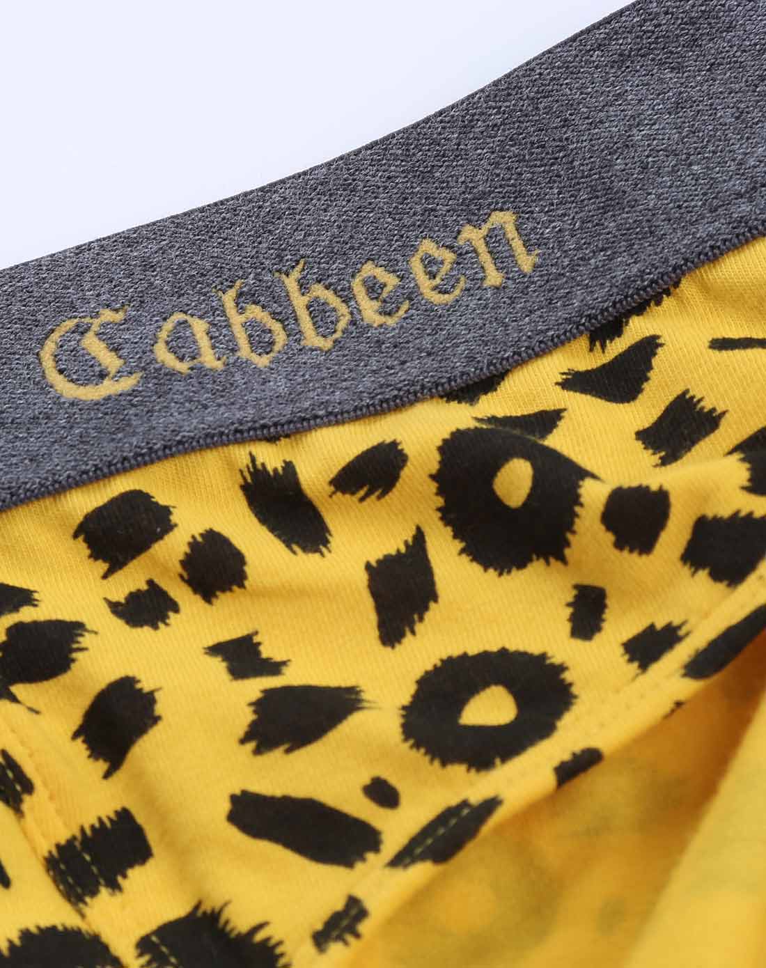 鸭黄色时尚豹纹三角内裤