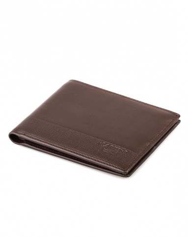 男士咖啡色头层牛皮短横款钱包