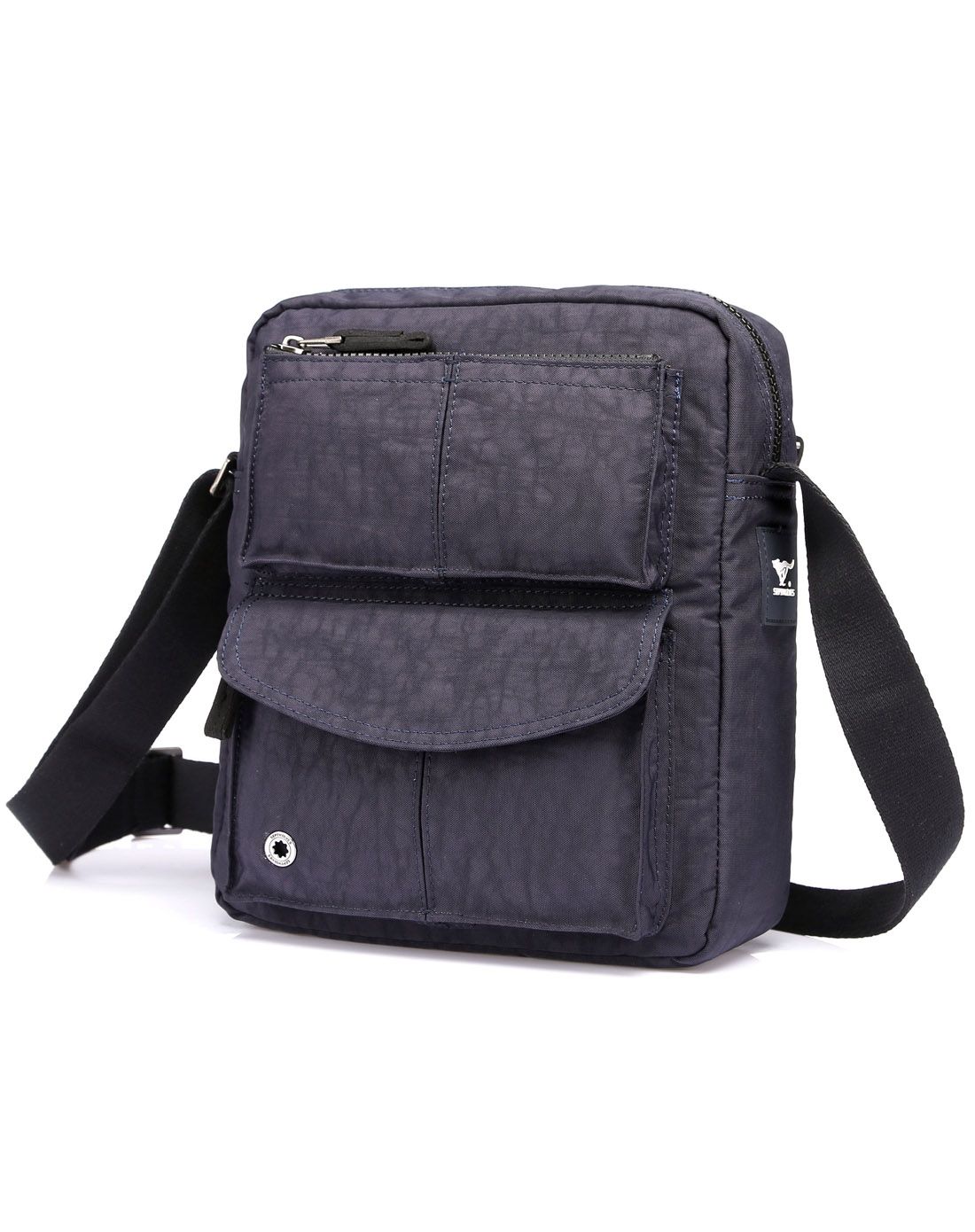 男款蓝色牛津布时尚复古斜挎包