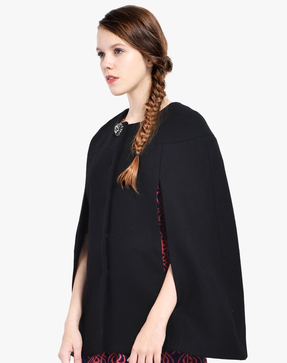 黑色长披肩