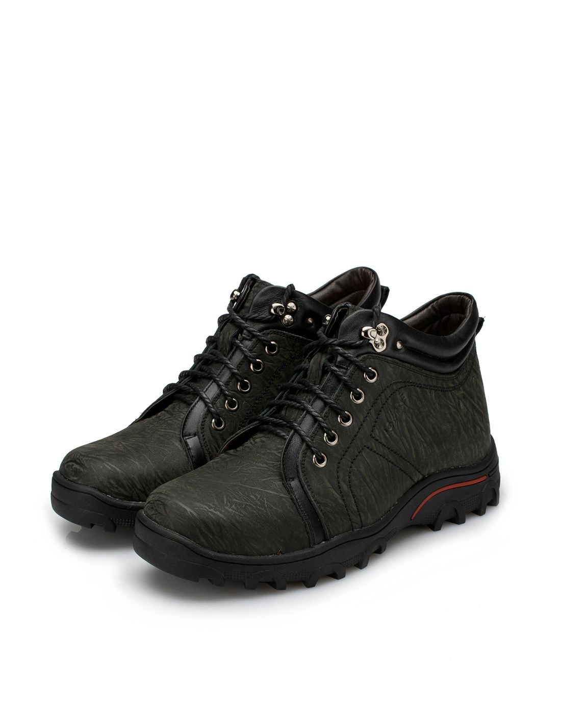 奥康男士圆头工装潮流铆钉靴