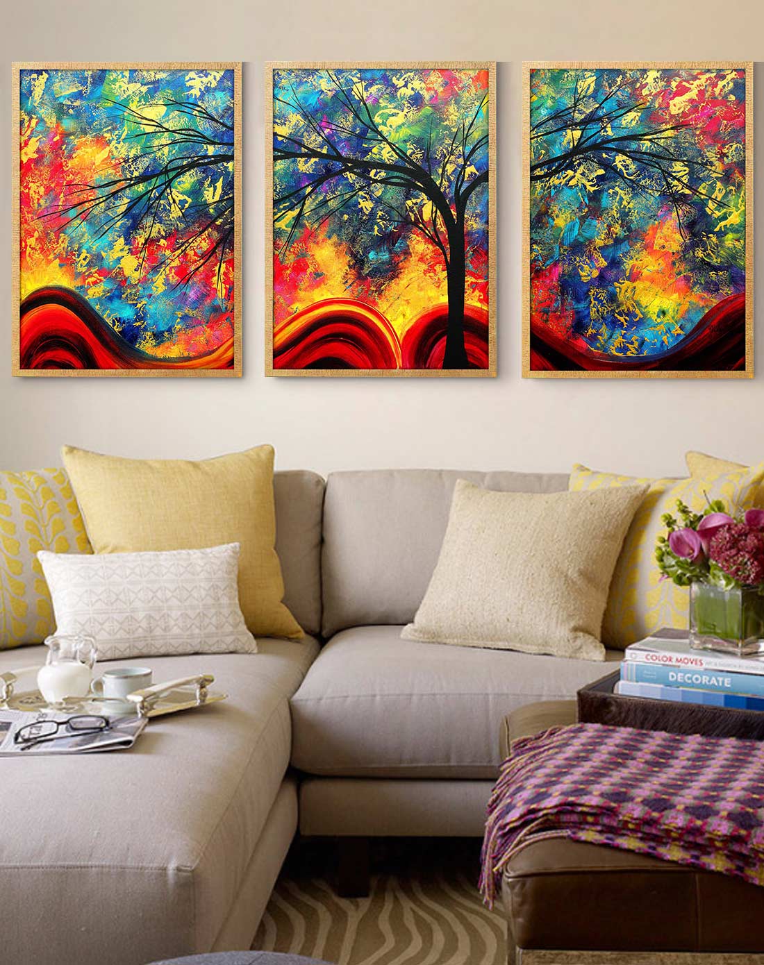 进口画芯装饰画 火树银花