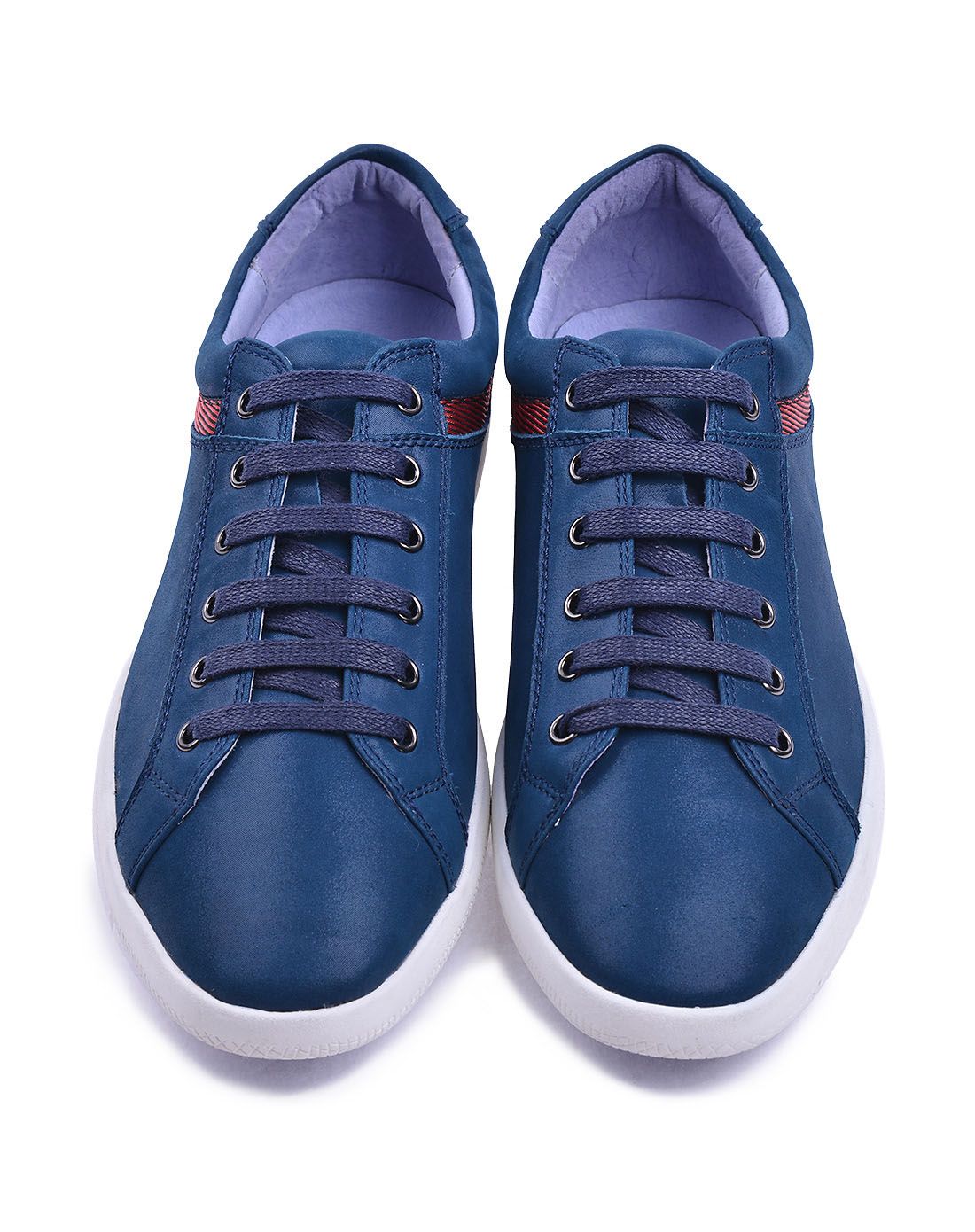 卡文15年新款宝蓝色头层牛皮单鞋