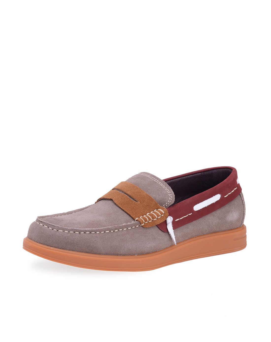 卡文男款杏色反绒牛皮单鞋