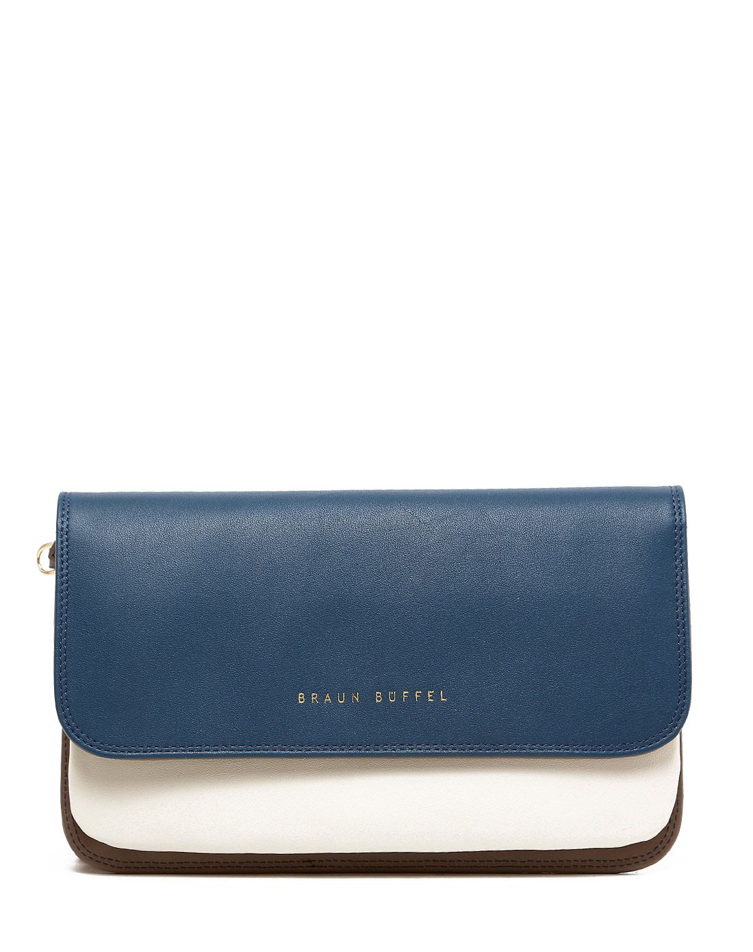 布兰施braun buffel2015年新款女款(蓝/灰/米白)撞色时尚斜挎包b10