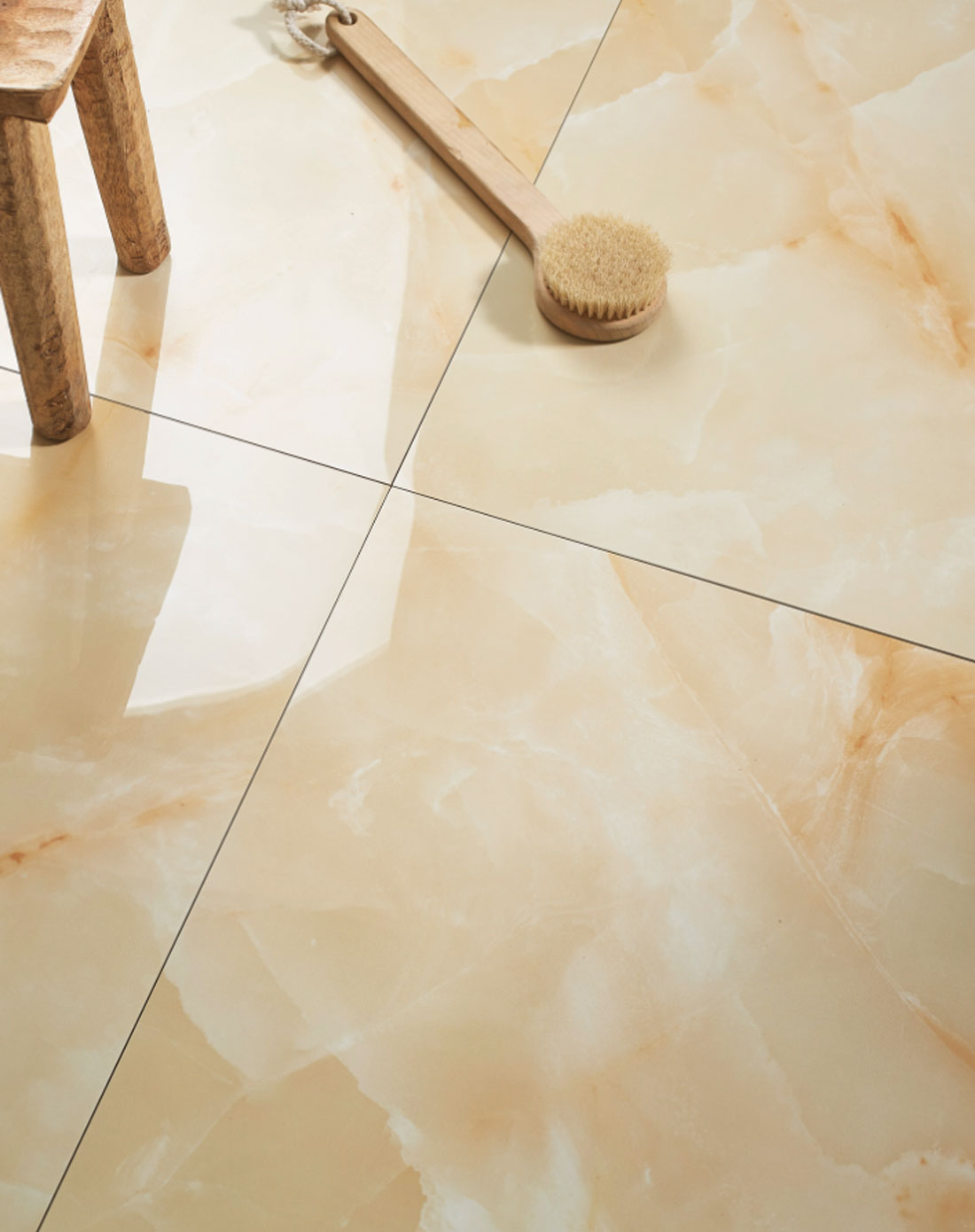 现代简约全抛釉臻黄玉黄色800*800客厅瓷砖(整箱)