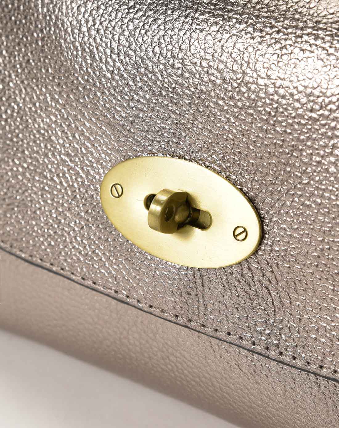 makko女士古银色牛皮简约风斜挎包