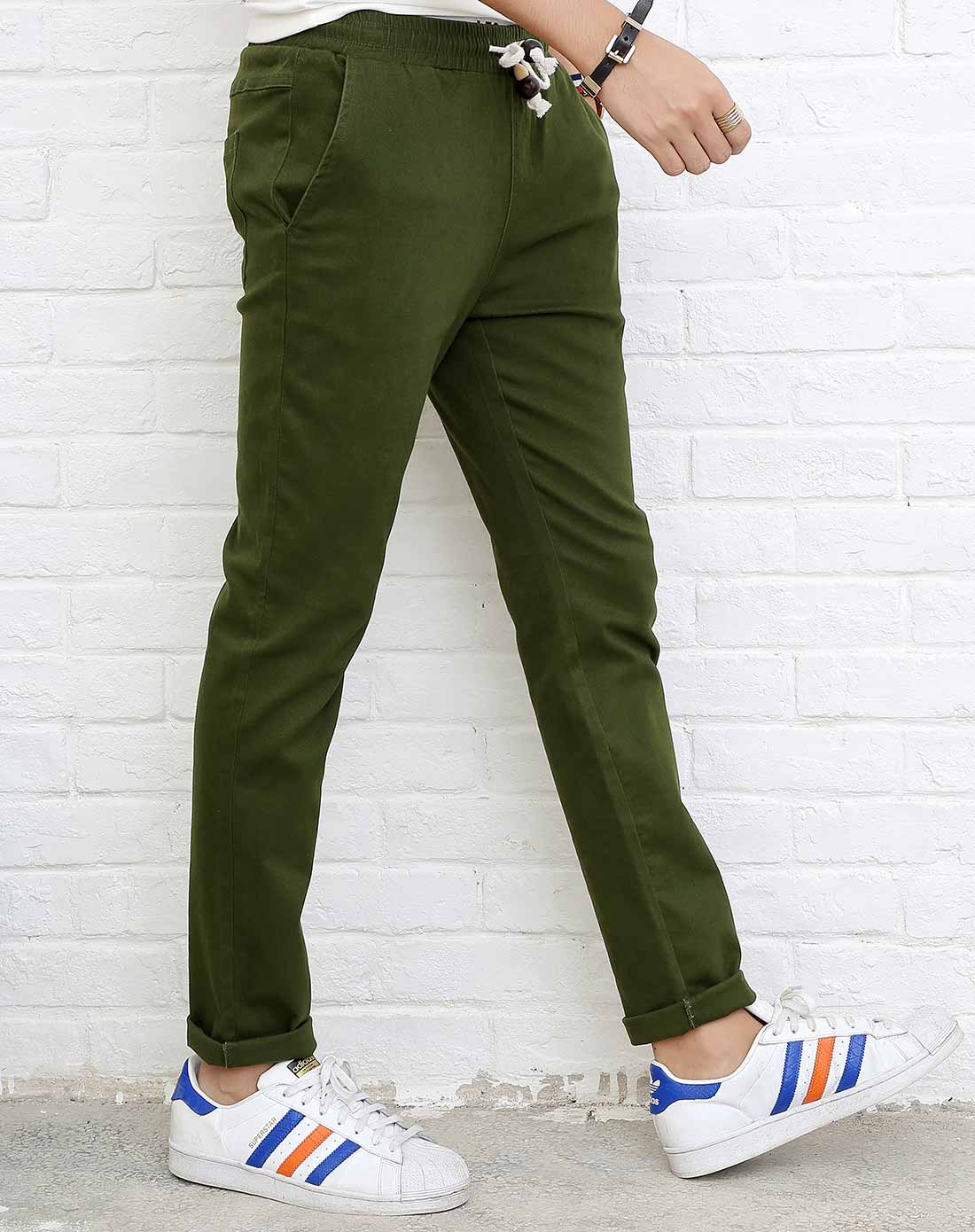 男款军绿色个性魅力休闲长裤