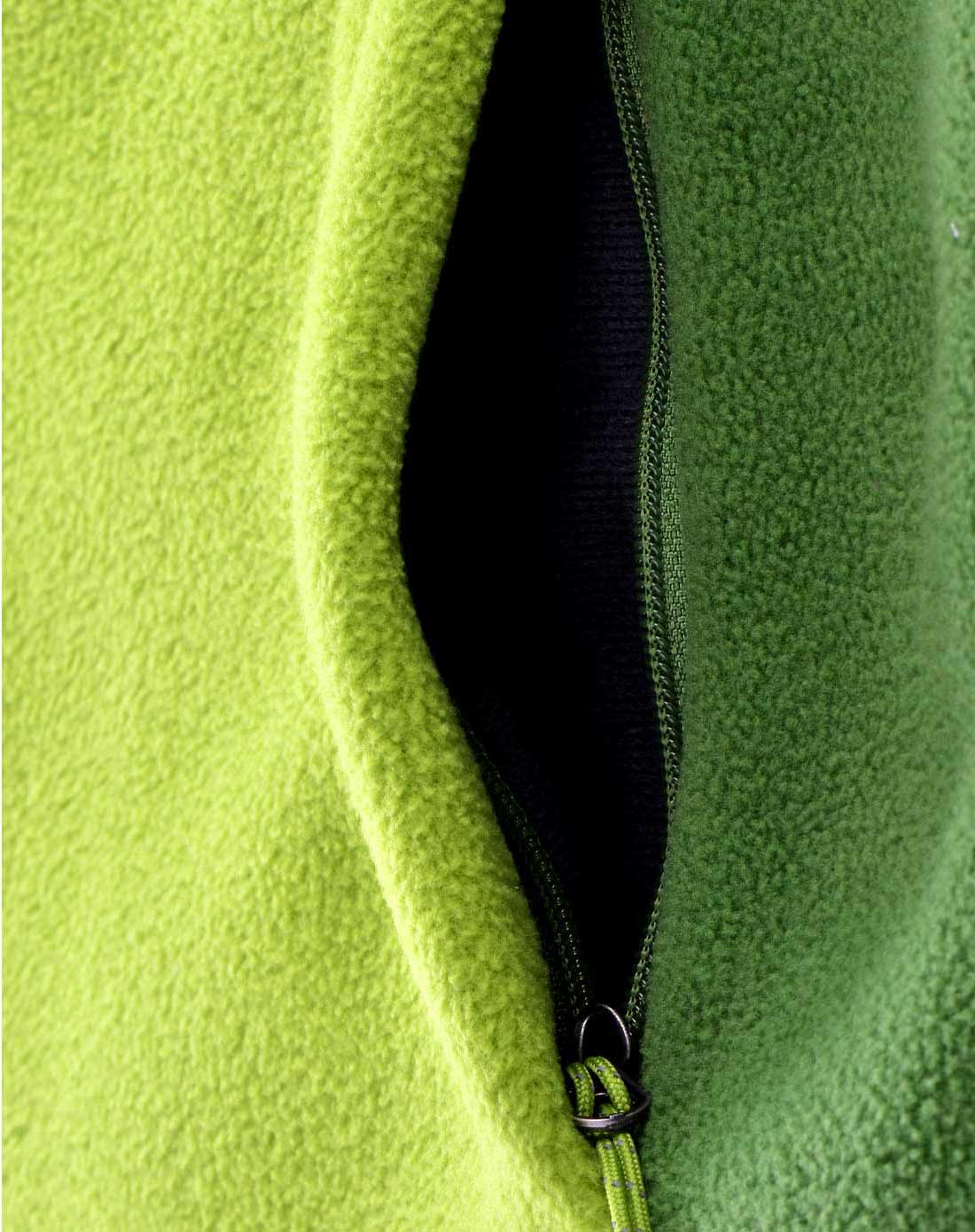 女款莱姆绿抓绒衣 sbs拉链领贴设计