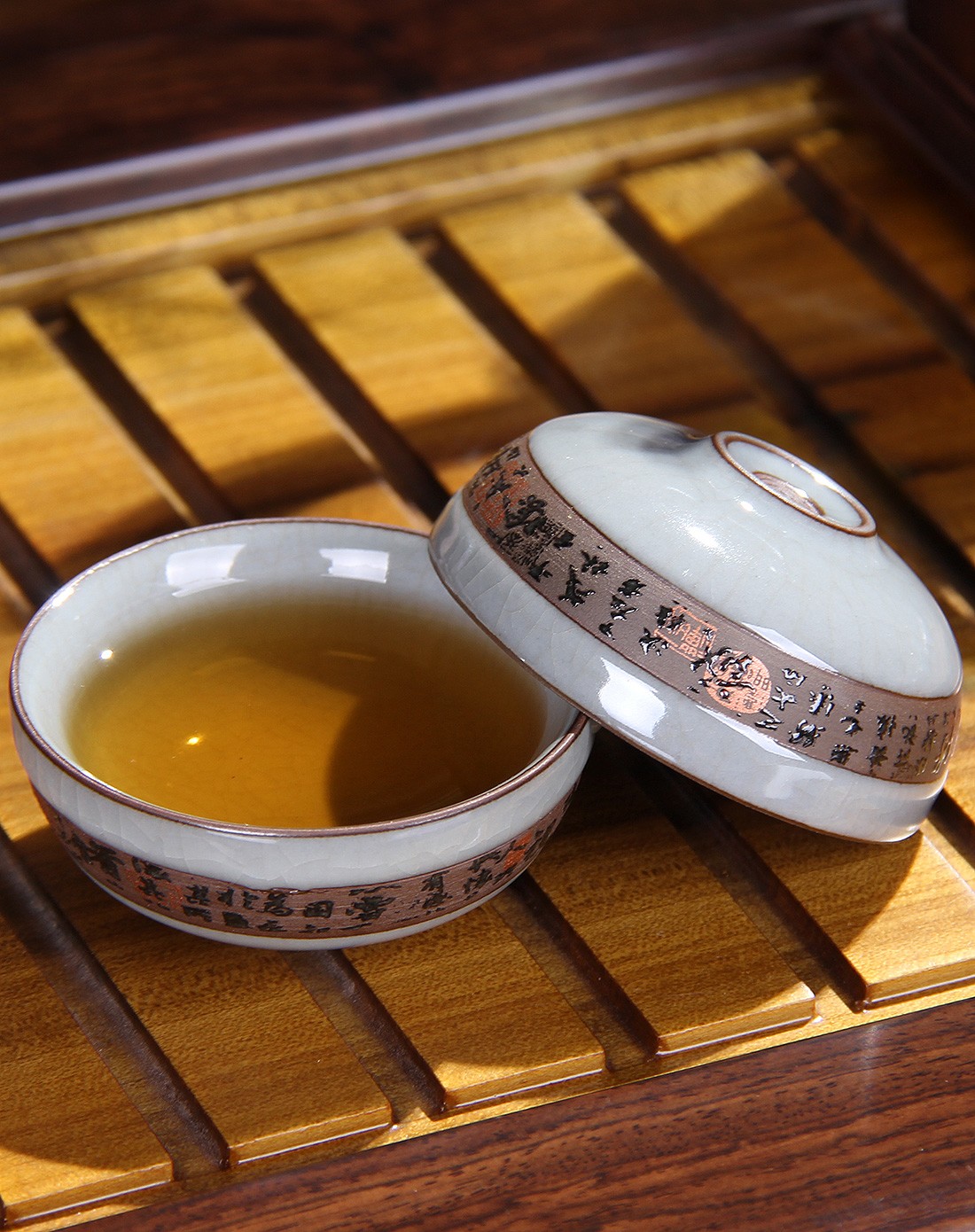 双色云彩唐韵哥窑龙珠壶10入套装