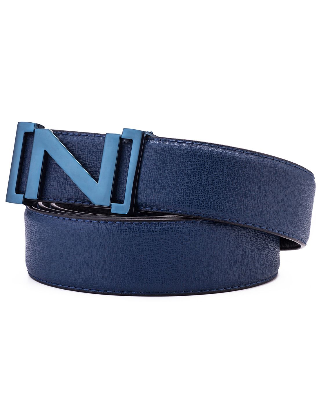 男款蓝色头层牛皮商务休闲皮带