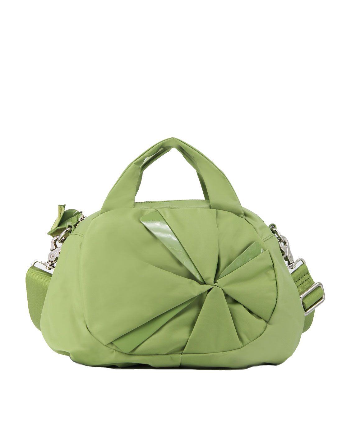 女款青绿色休闲手提斜挎两用包