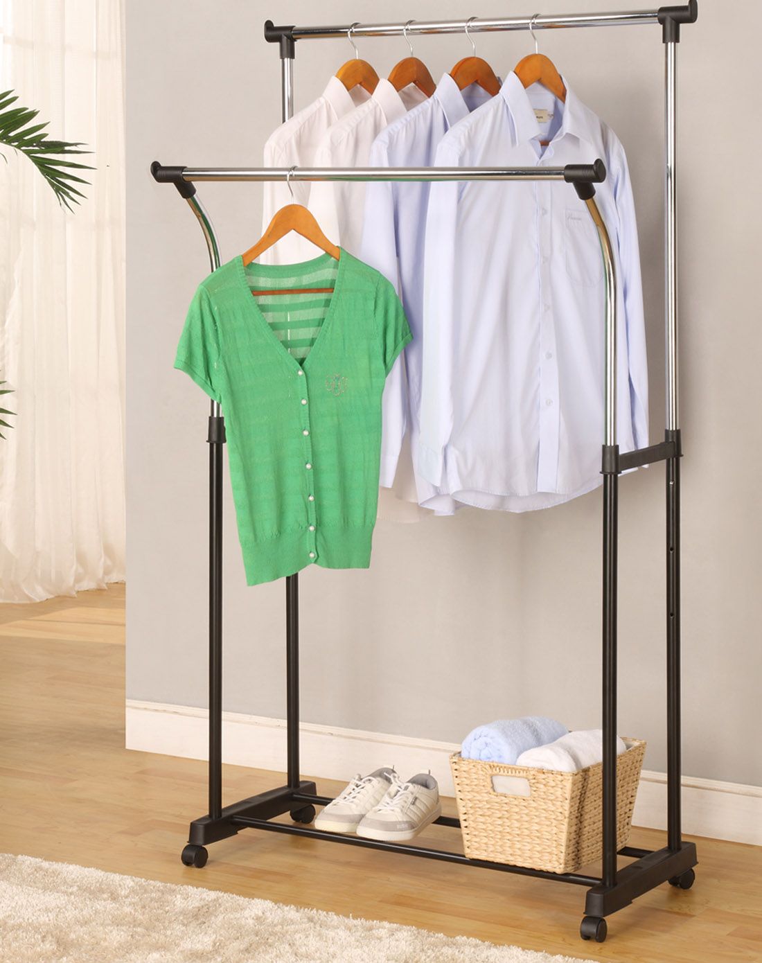 加粗碳钢管挂衣架 承重极强