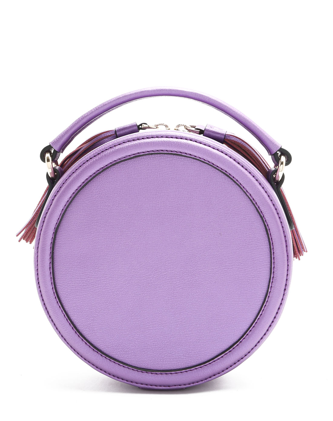 女款紫色牛皮手提单肩包