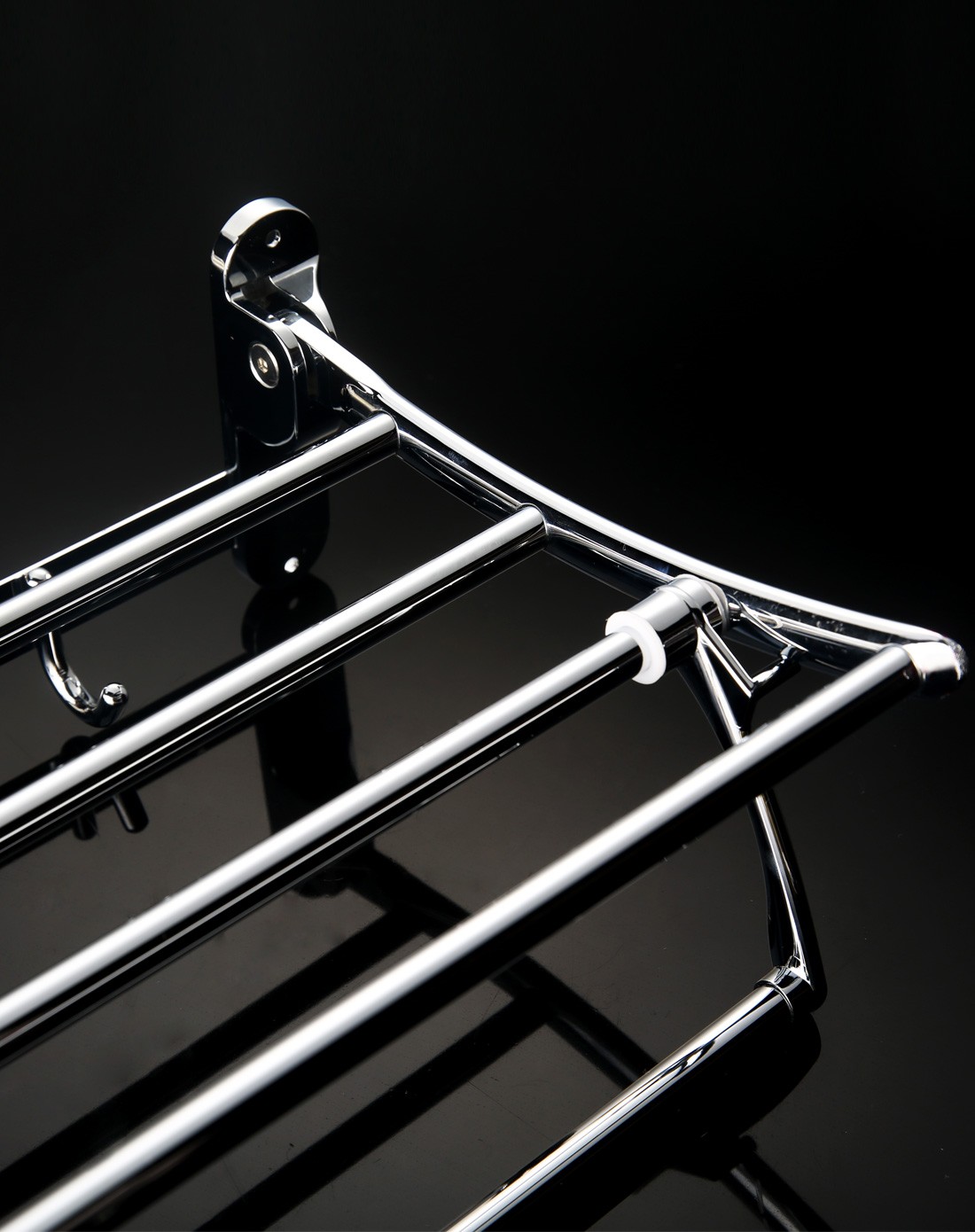 时尚新款折叠式多功能浴室双层毛巾架2