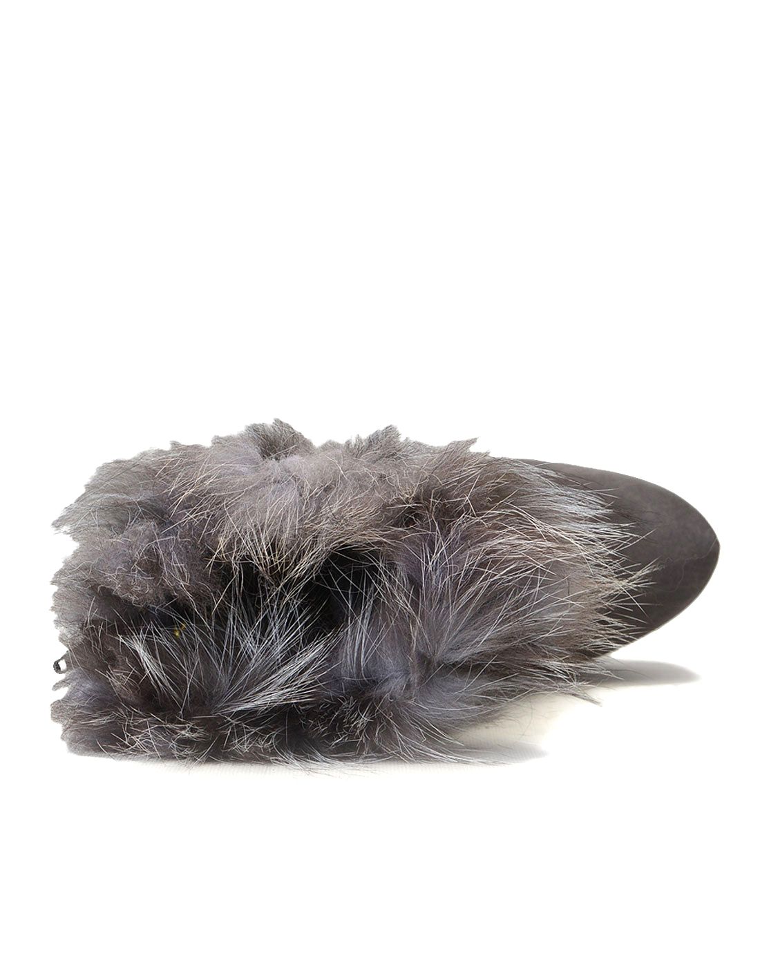 灰色羊正绒尖圆头时尚/优雅矮靴