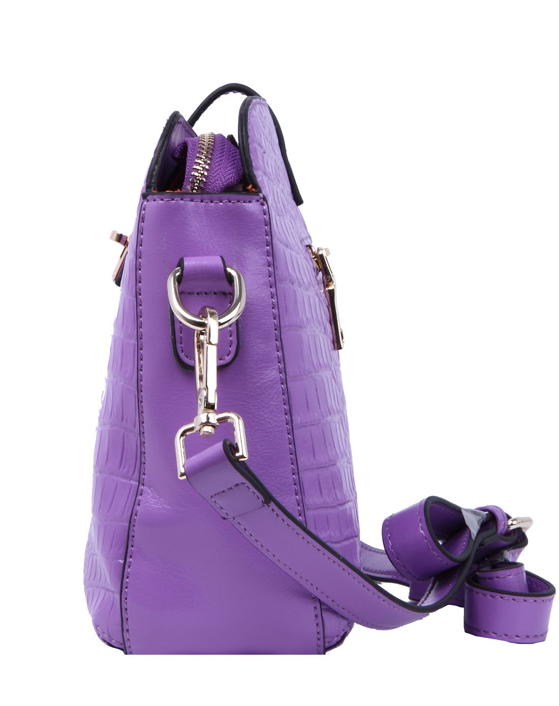 紫色牛皮清丽序曲系列斜挎包