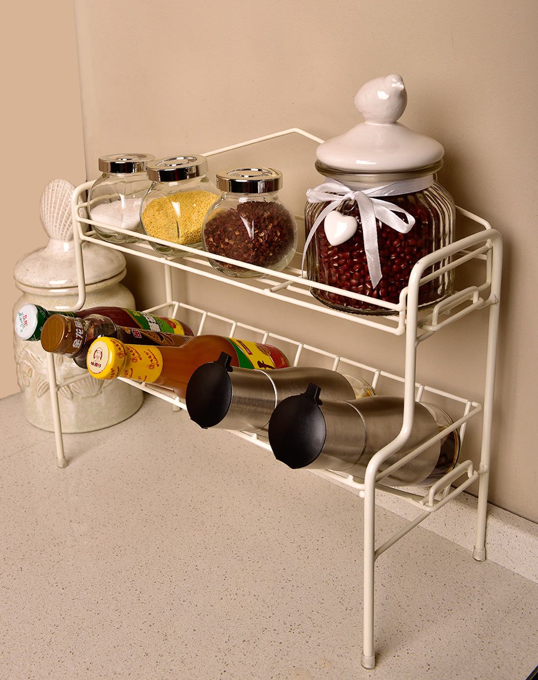 厨房双层置物架调味瓶架
