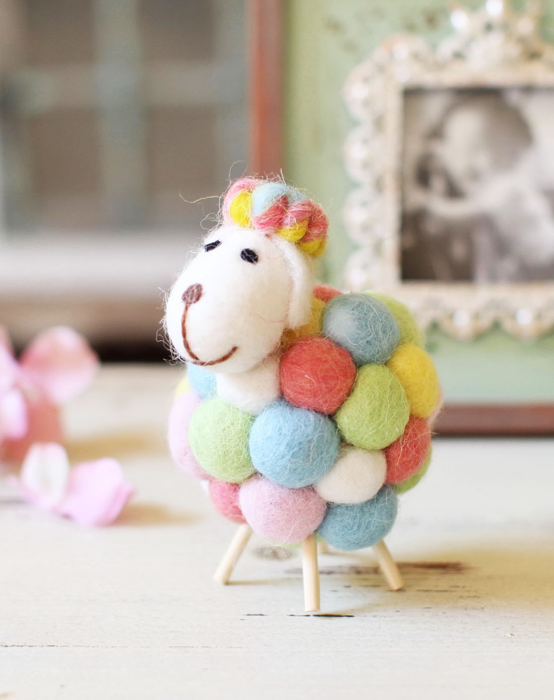 羊毛毡彩虹色羊羊a款-满280送天堂伞