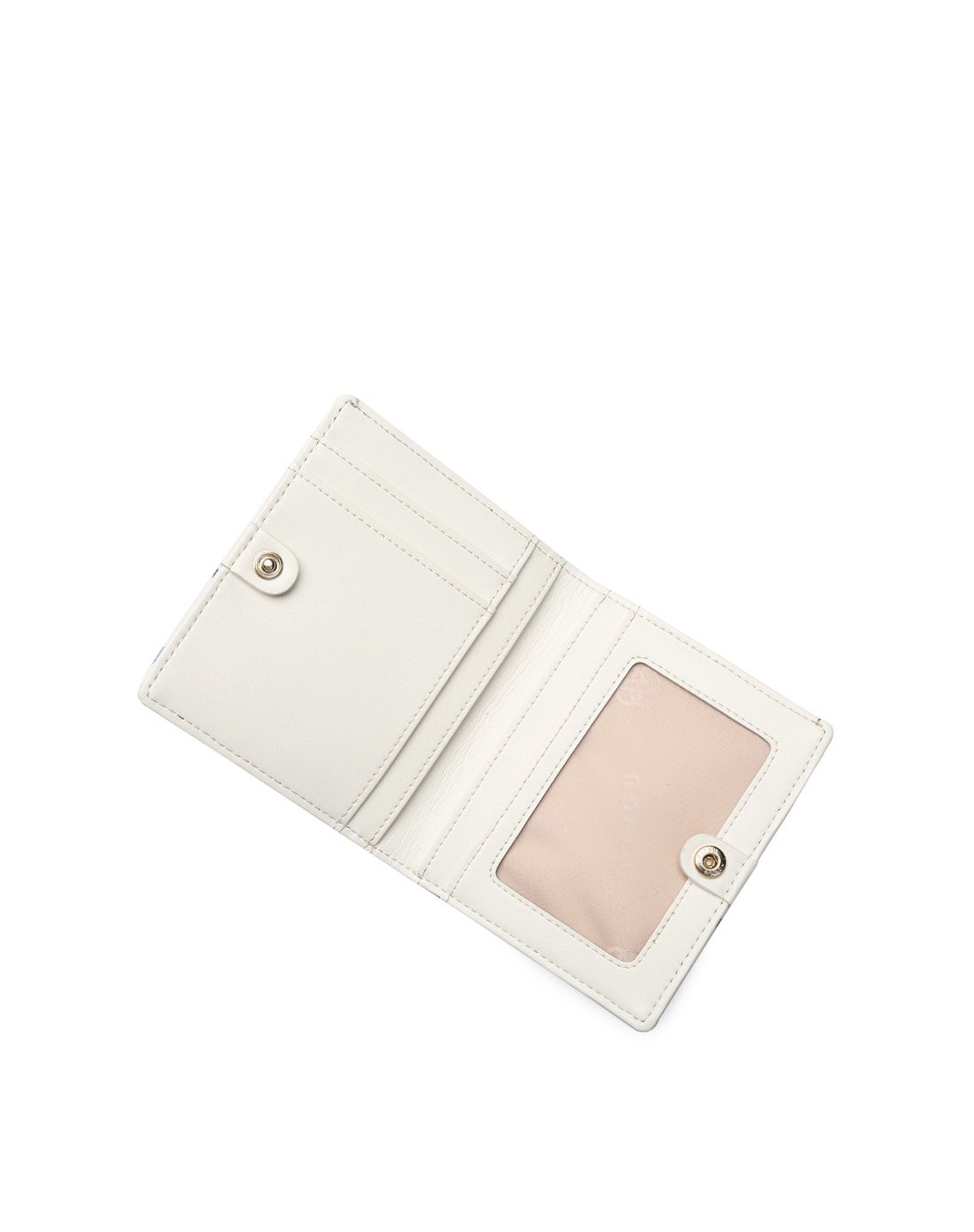 女士简约清新纯白色竖款钱包