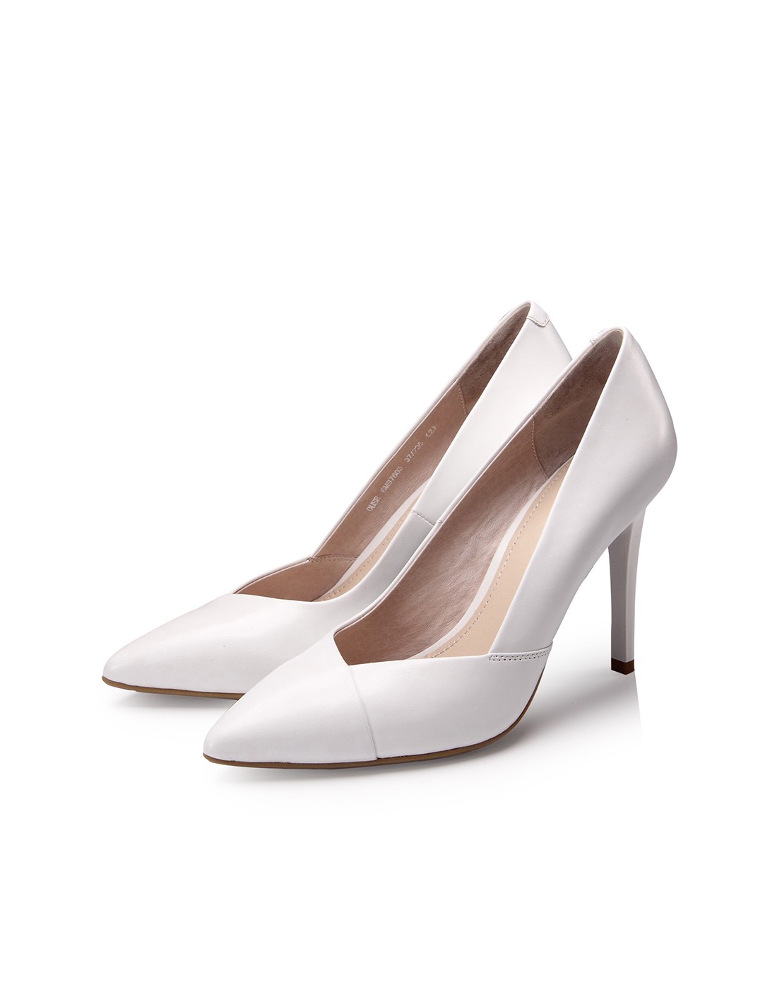 莱尔斯丹le saunda2015款白色优雅高跟套脚单鞋