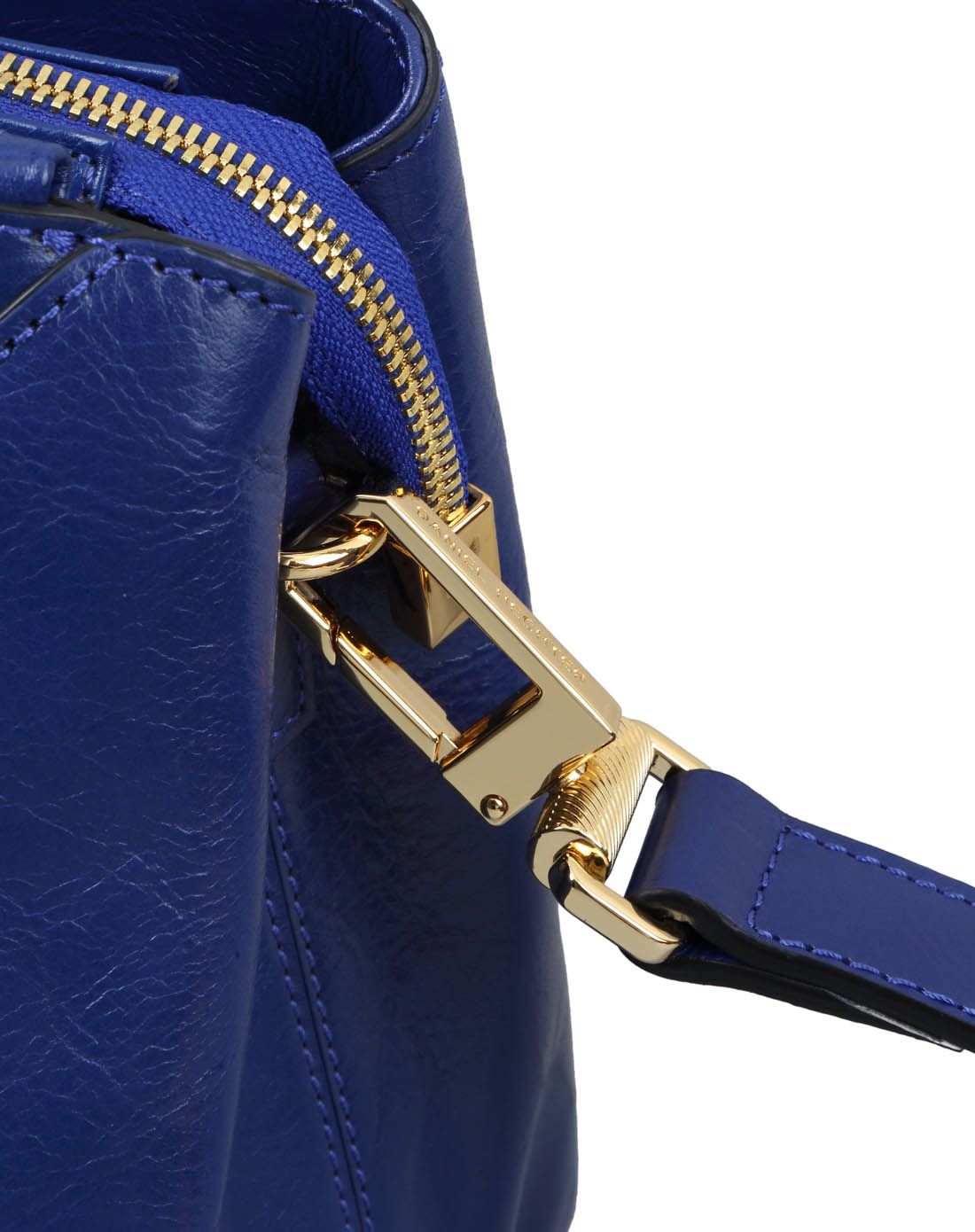 蓝色牛皮革女款手提包