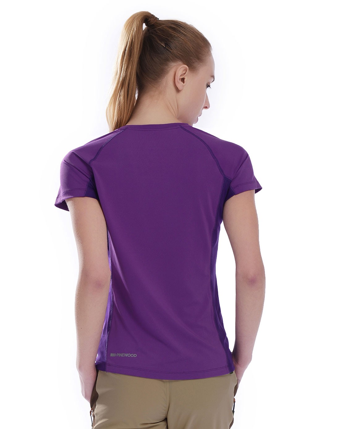 舒适快干 女款葡萄紫色短袖t恤 透气休闲