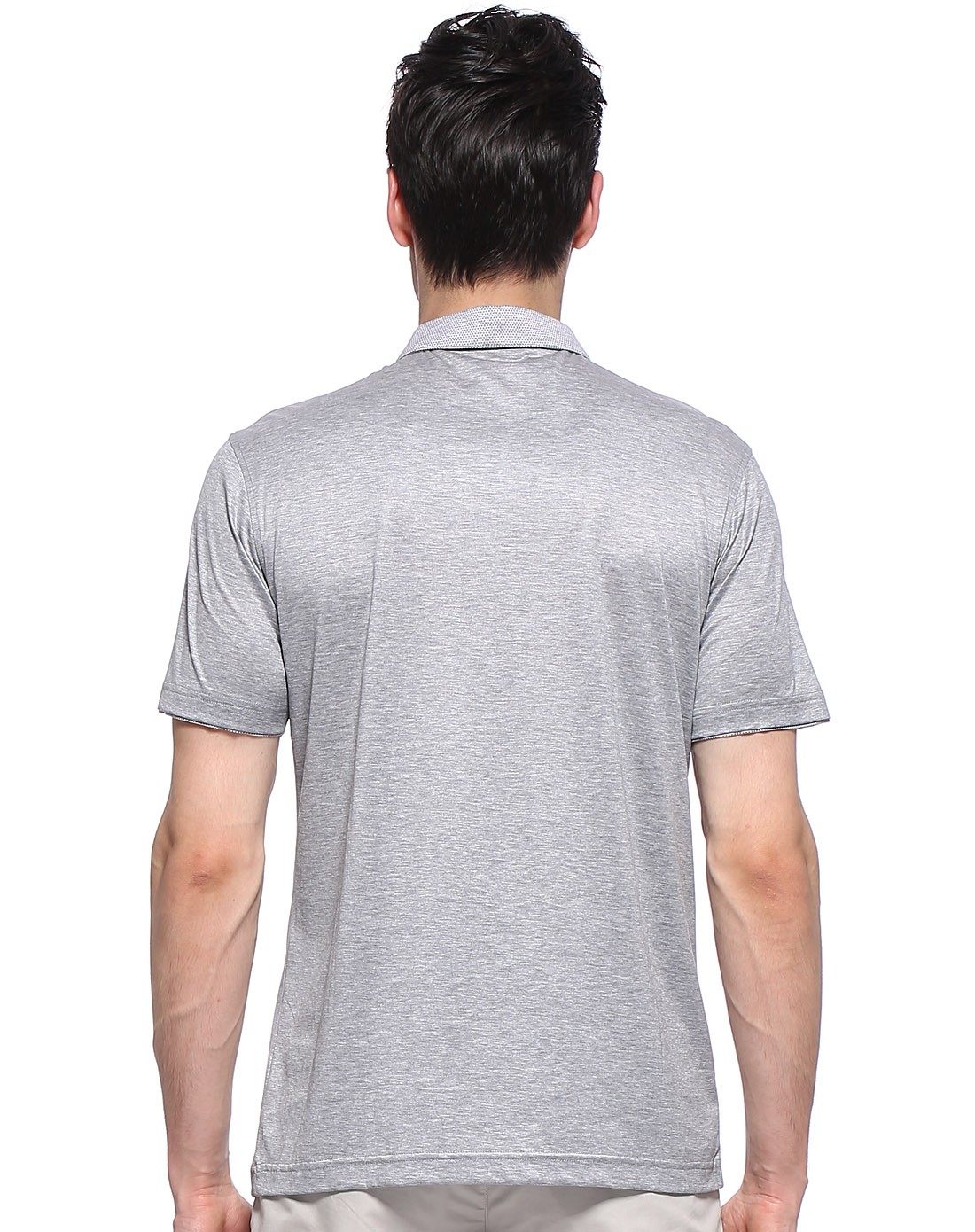 银灰色经典款商务休闲抗皱短袖t恤