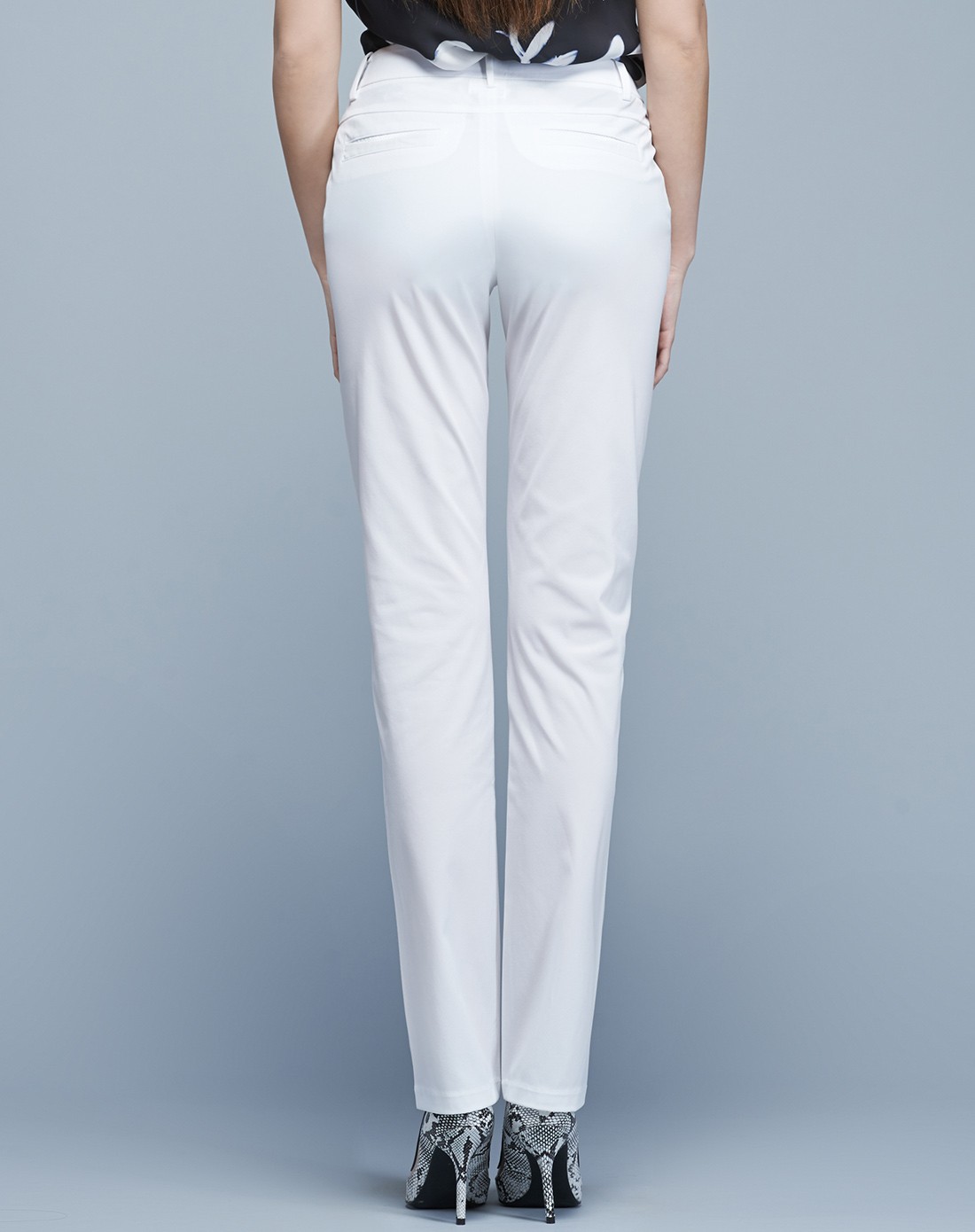 娅丽达yerad女裤专场白色简约修身十分小直筒裤n2327k0_唯品会