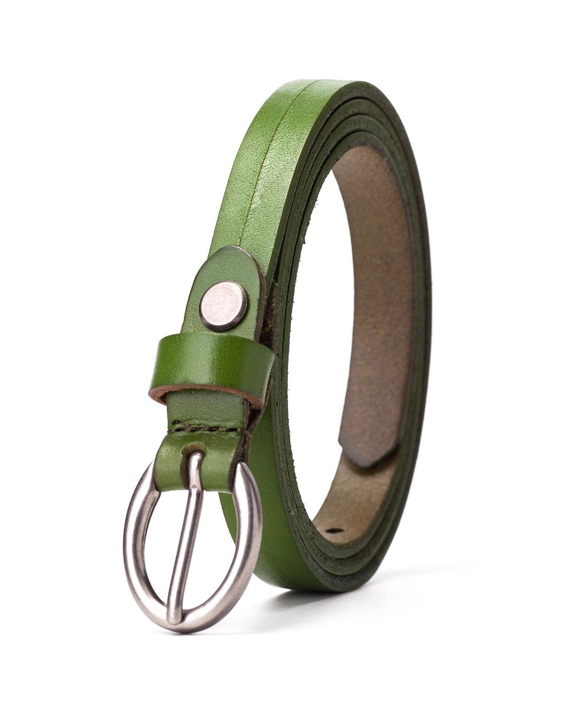 女款绿色头层牛皮时尚休闲皮带