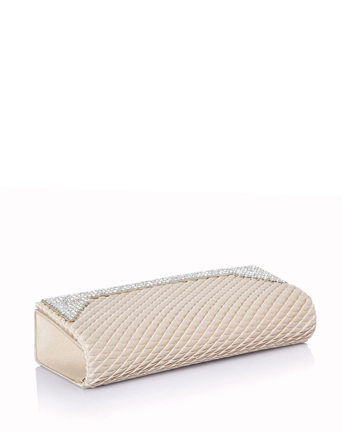 香槟色沙丁布配钻手拿包