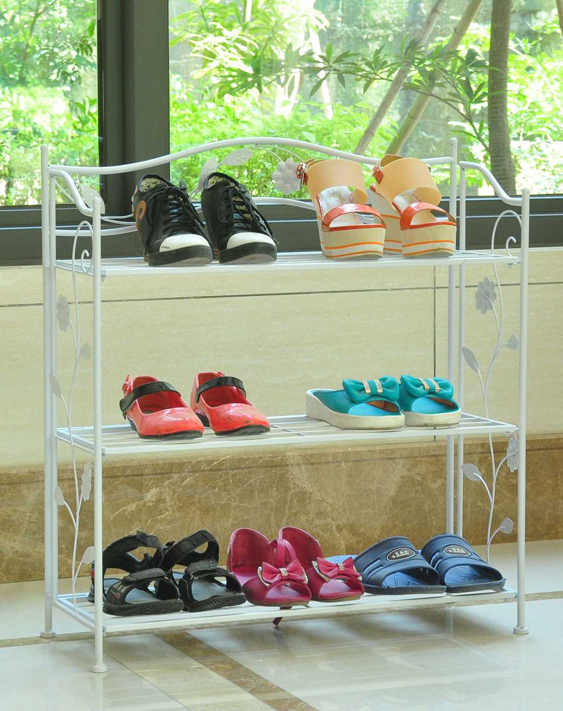 白铁艺鞋架创意防尘特价鞋架