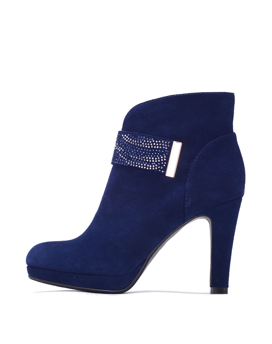 卡迪娜kadina女鞋专场 卡迪娜女款墨蓝色羊皮绒面革迷你靴