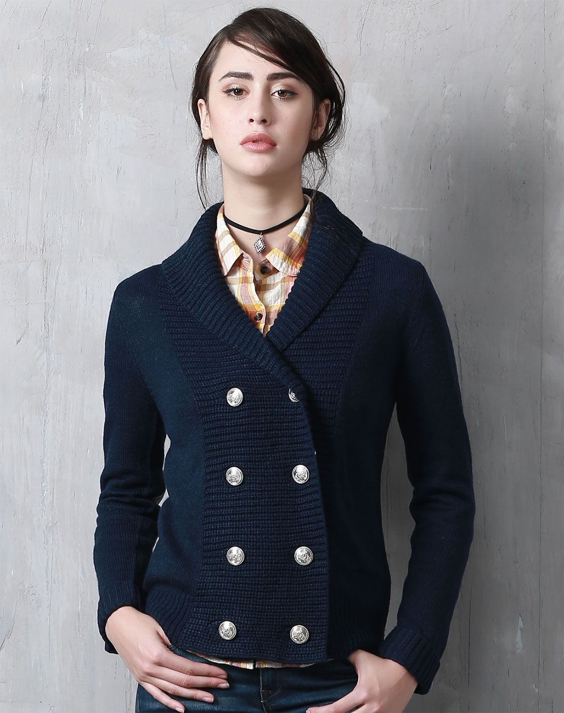 女式深蓝色 毛衣