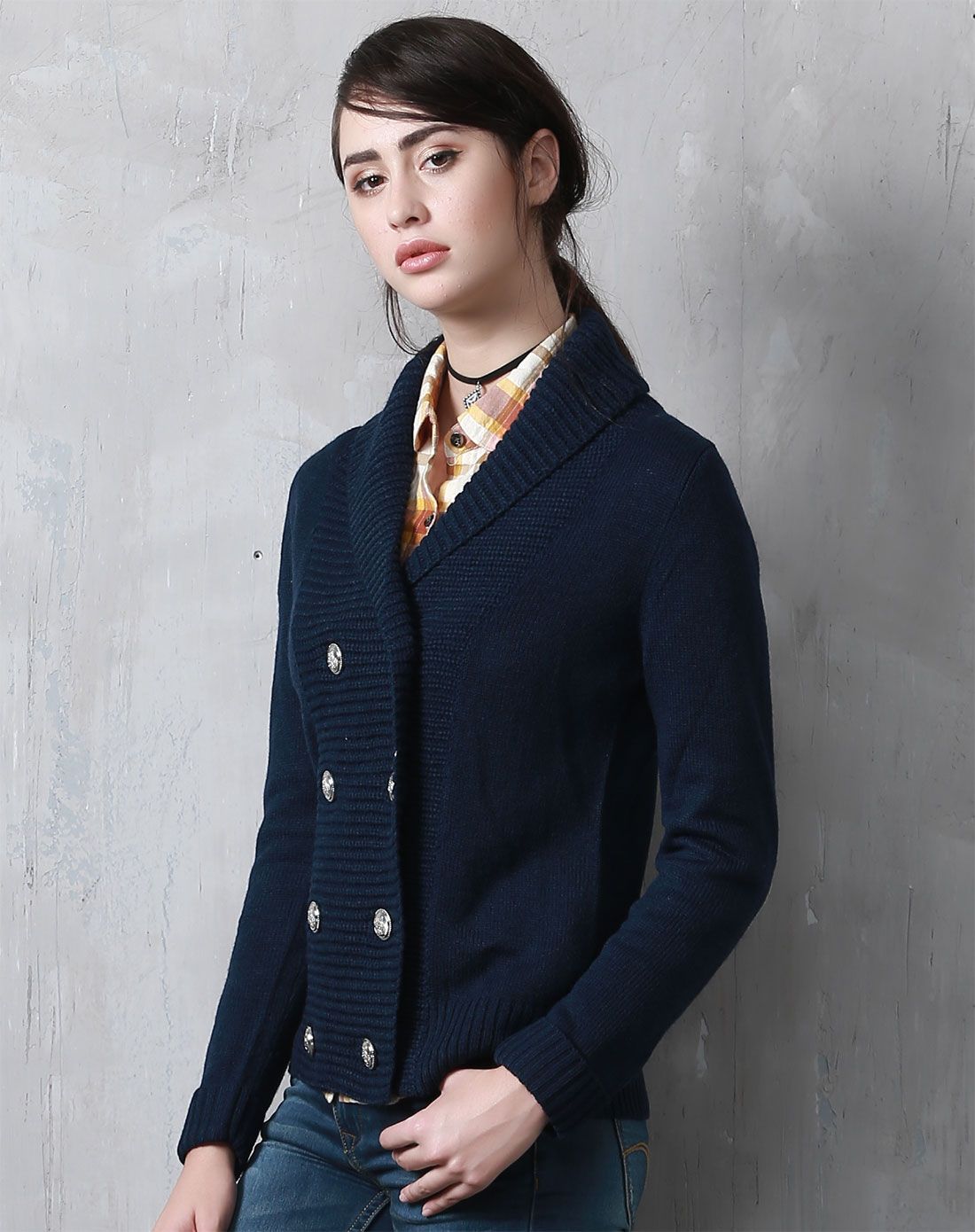 女式深蓝色 毛衣