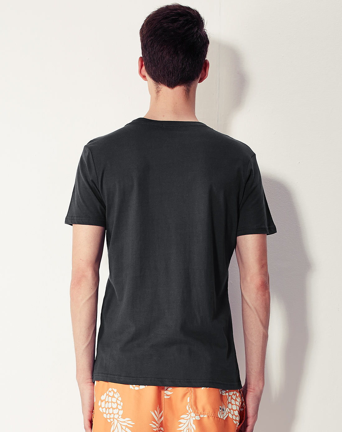 碳黑色纯棉舒适百搭短袖t恤