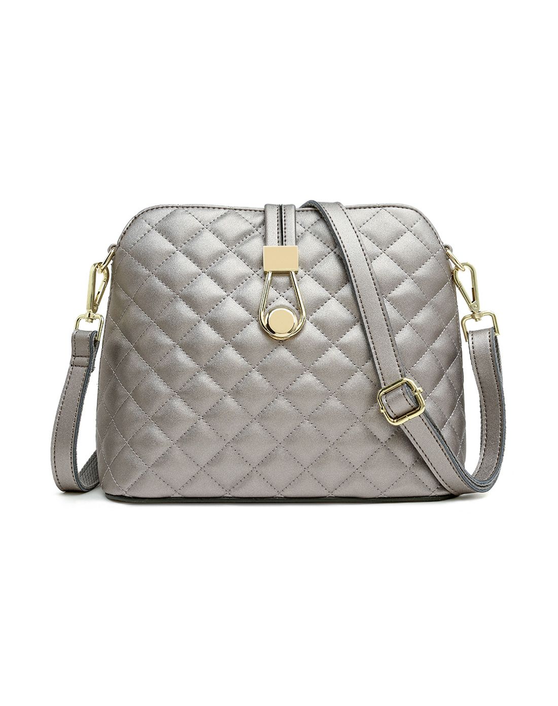 2016新款枪色横款方形拉链牛皮包