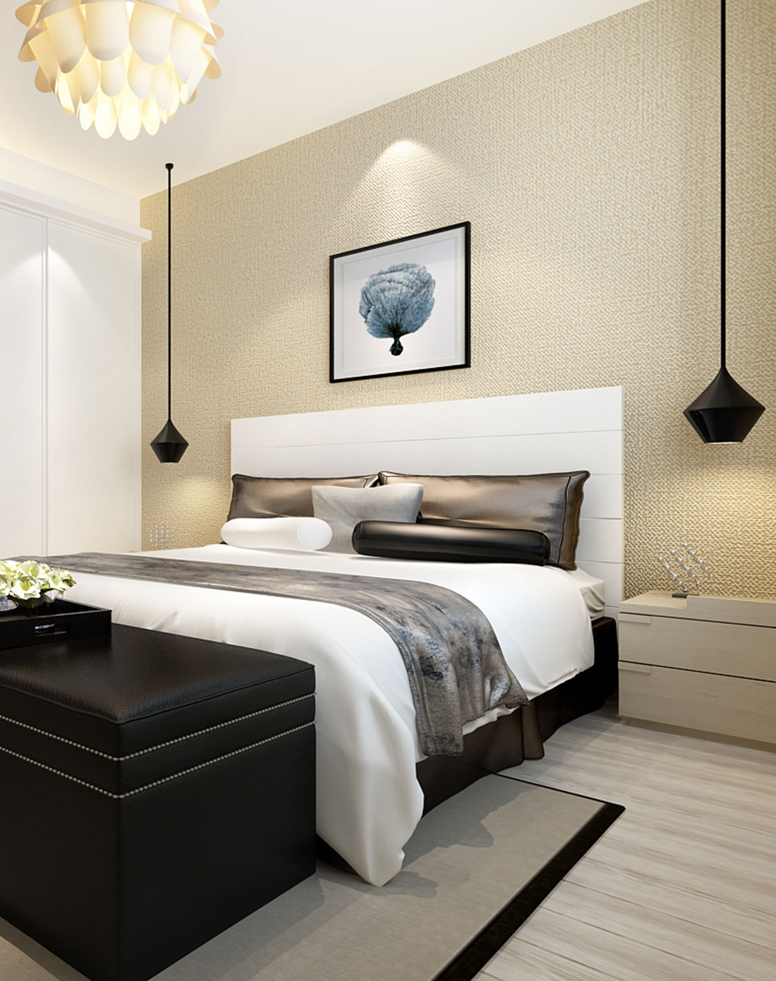 米色简约现代中式素雅纹理无纺布墙纸