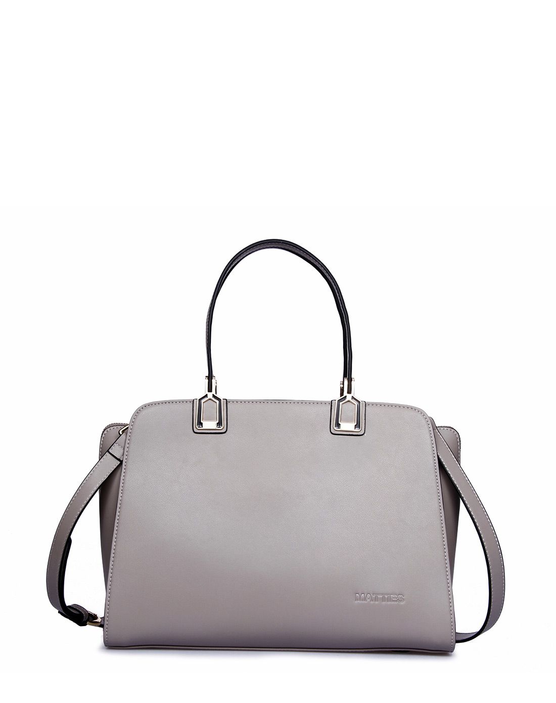 秋冬女款灰色牛皮经典百搭手提包